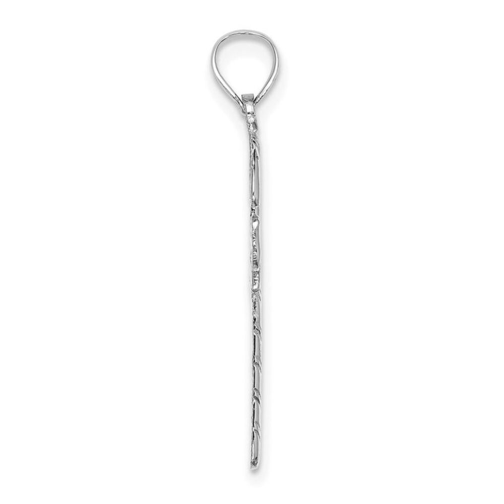 14k White Gold Solid Polished Candy Cane Pendant - image 2
